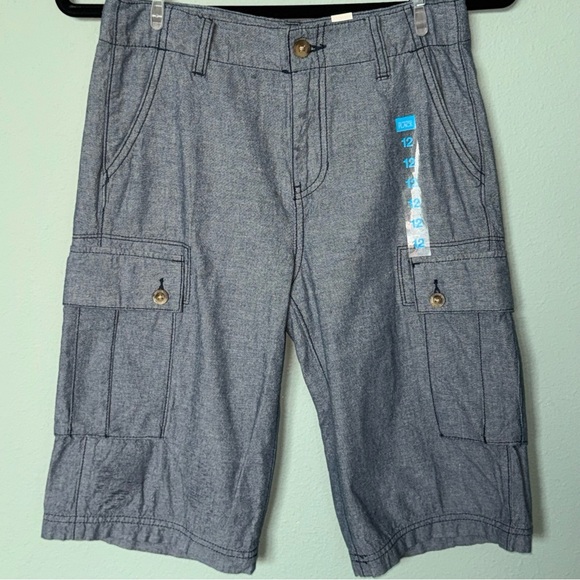 The Children's Place Other - Chambray Gray and Blue Cargo Shorts Casual Style